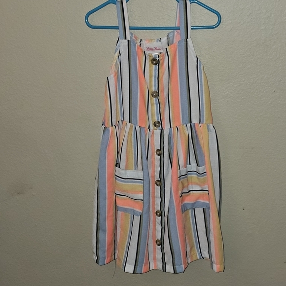 Little Lass Other - Little Lass Pink and Blue Dress
